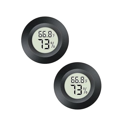2pcs Mini Hygrometer Thermometer Indoor Outdoor Round Humidity Meter by Maiweitong
