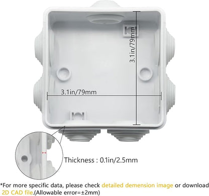 LeMotech ABS Plastic Dustproof Water Resistant IP55 Junction Box Universal - Image 3