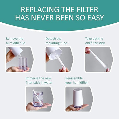 Humidifier Cotton Stick Filter Replacement, Portable Refill Sponges, Compatible - Image 6