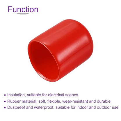 DMiotech 20 Pack 3/4" ID Red Screw Thread Protectors Rubber End Caps Bolt Covers - Image 5