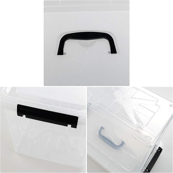 Farmoon 12 Quart Clear Storage Bin, Plastic Stackable Box/Cotainer - Image 5