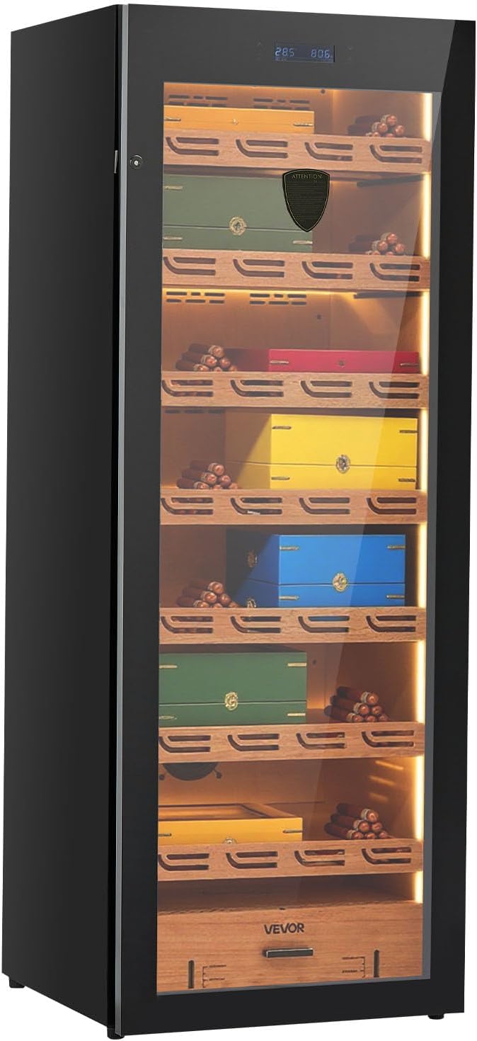 VEVOR Electric Humidor, Constant Humidity & Temperature Control, Spanish Cedar by VEVOR