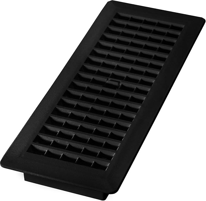 Decor Grates PL412-BLK Louvered Plastic Floor Register, 4x12 Inches, 1 Pack by DecorGrates