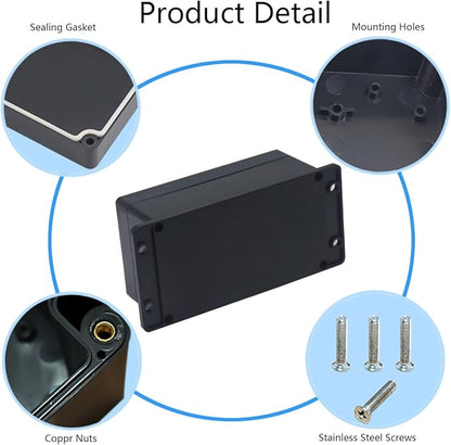 2 Pack Project Box IP65 Waterproof Junction Box ABS Plastic Black Electrical - Image 5
