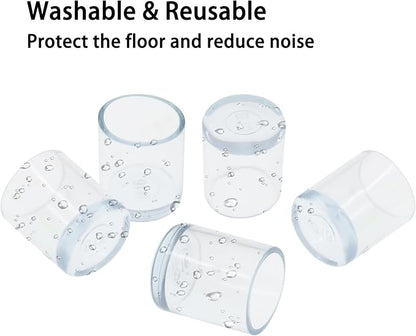 Round Chair Leg Caps, PVC Furniture Feet Covers, TTZEZE Transparent Round Floor - Image 5