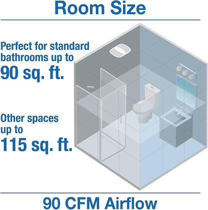 Air King 90 CFM 3.0 Sones Ceiling Mounted Snap-In Installation Bathroom Exhaust - Image 4