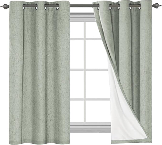 H.VERSAILTEX Primitive Linen Curtains 100% Blackout Curtain Drapes Burlap by HVERSAILTEX