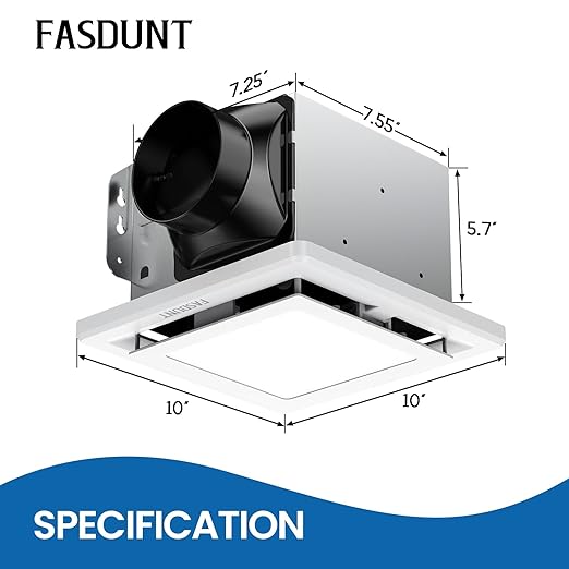 FASDUNT 2-in-1 Bathroom Exhaust Fan - Image 4