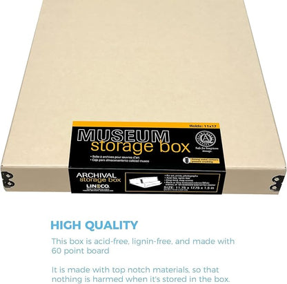 Lineco Museum Archival Storage Box, 11.75x17.75x1.5 in. Drop Front Design. - Image 6