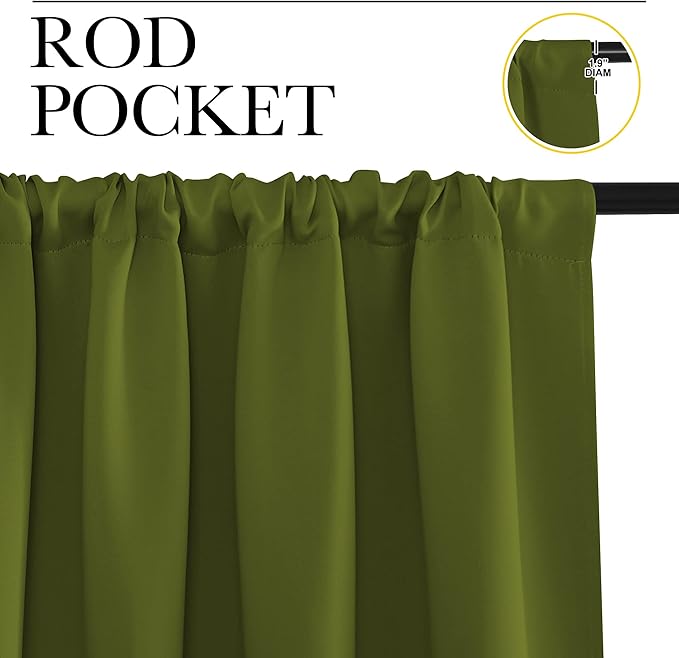 NICETOWN Blackout Curtains for Bedroom, 1 Pair, 62 by 63-inch, Window Treatment - Image 2