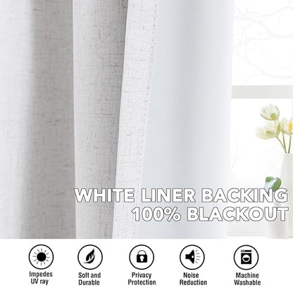 H.VERSAILTEX Linen Curtains 100% Blackout Curtains - Image 3