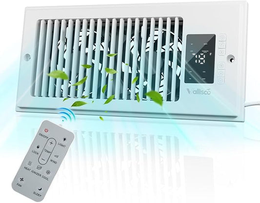 Register Booster Fan 4"x10", 10-Speed Quiet Vent Fan by VallisCo