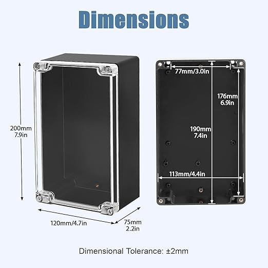 LeMotech Junction Box with Clear Cover IP65 Waterproof Project Box Dustproof - Image 2