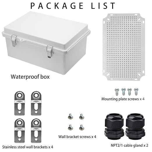 Waterproof Electrical Box, IP67 Junction Box Stainless Steel Latch Hinged Grey - Image 5
