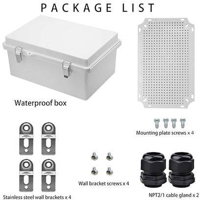 Waterproof Electrical Box, IP67 Junction Box Stainless Steel Latch Hinged Grey - Image 5