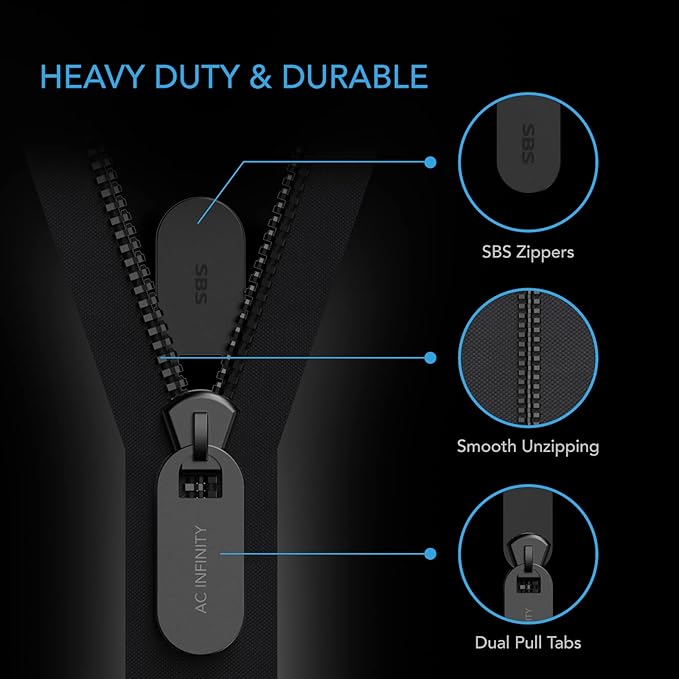 AC Infinity Peel and Stick Zipper 1-Pack, 7 ft. x 3 in. Heavy Duty Dust Barrier - Image 3