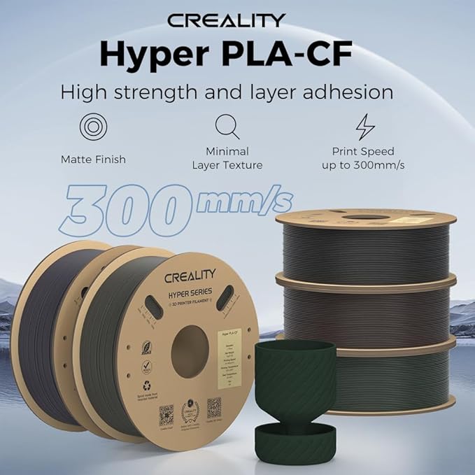 Creality Hyper PLA-CF Filament 1KG Black, Carbon Fiber Filament, 3D Printer - Image 2