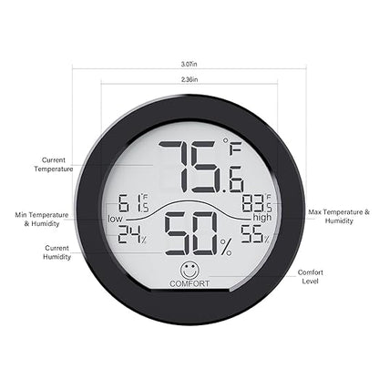 SECRUI Indoor Digital Hygrometer 3 Pack Room Thermometer and Humidity Gauge LCD - Image 6