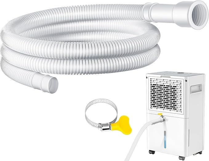 Dehumidifier Drain Hose with Cuttable Rubber Adapter & Connect Clamp, 3/4 Inch by Unknown