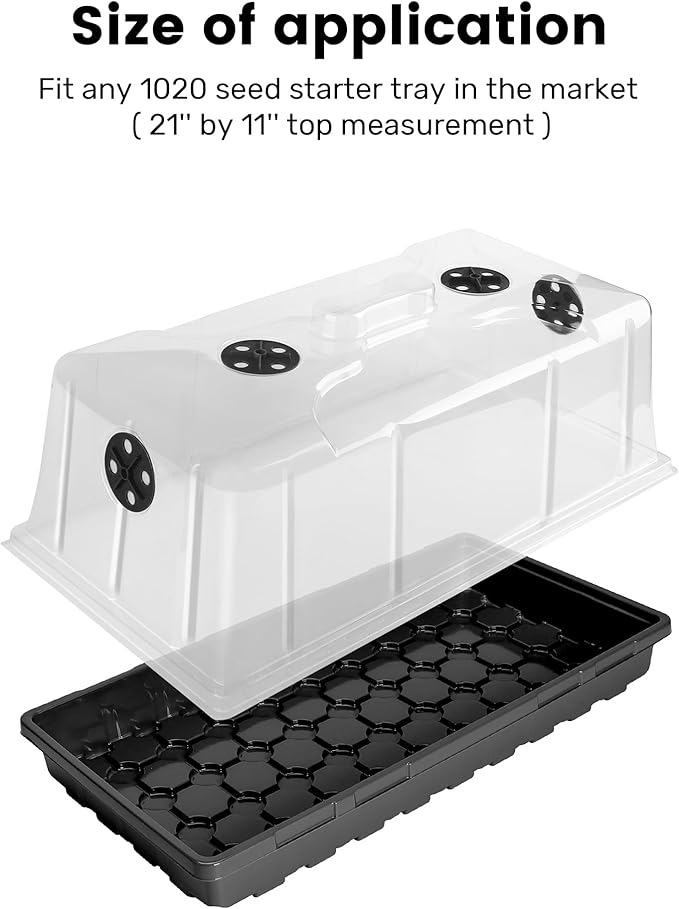MIXC 10 Pack Humidity Dome 7" Tall Extra Strength, 1020 Growing Trays Cover - Image 3