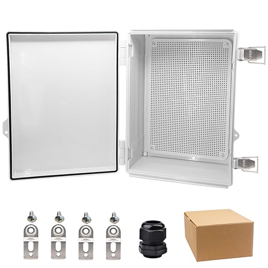 Waterproof Electrical Box, IP67 Junction Box Stainless Steel Latch Hinged Grey by YETLEBOX