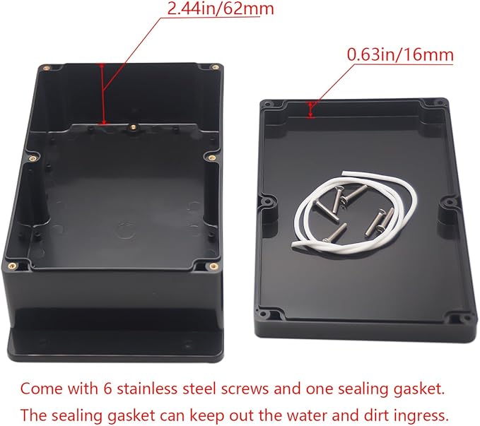 Project Box ABS Plastic Black Electrical Boxes IP65 Waterproof DIY Electronic - Image 4