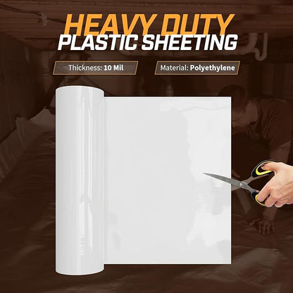 Crawl Space Vapor Barrier, 10mil Film, Heavy Duty Polyethylene Film, Drop Cloth - Image 5