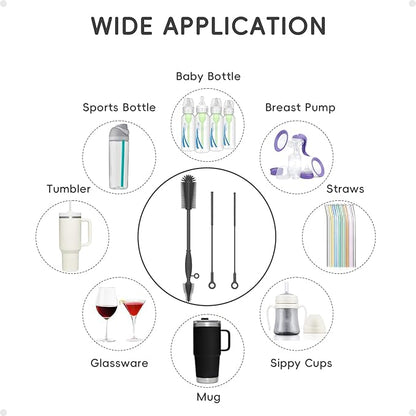 Silicone Cleaning Brush Kit, Water Bottle and Straw Cleaner Brush Set - Image 6