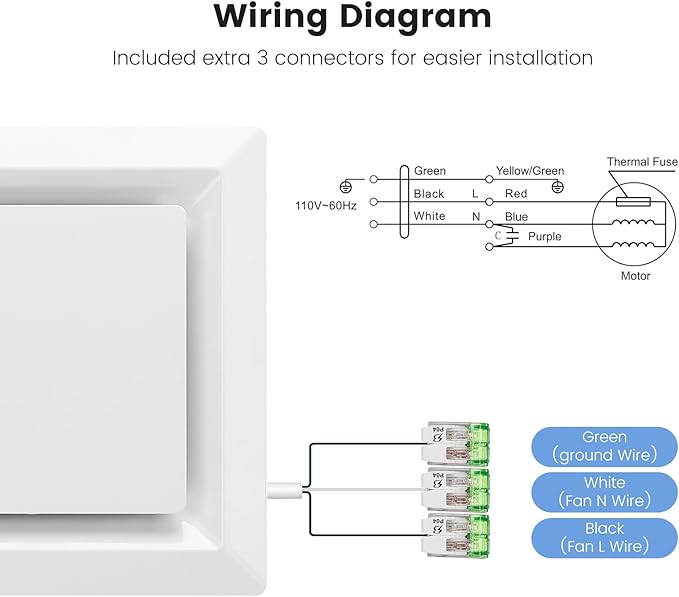 Bathroom Exhaust Fan for Ceiling Mount, Household Bath Vent Ventilation Fans - Image 6