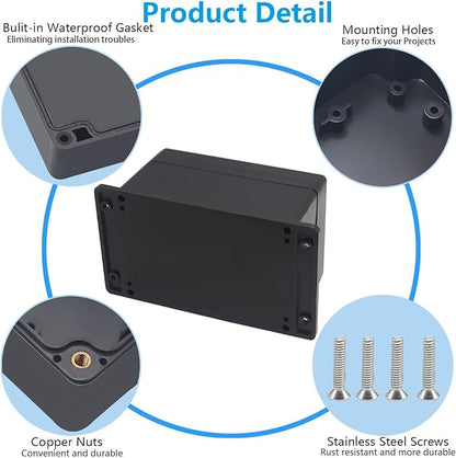 Outdoor Waterproof Junction Box IP67 Project Box ABS Black Electrical Boxes - Image 6