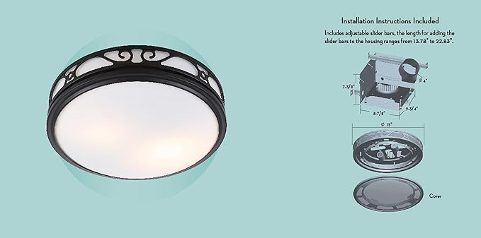 Good Housekeeping Roman Decorative 110 CFM 3.0 Sones Bathroom Ventilation - Image 4