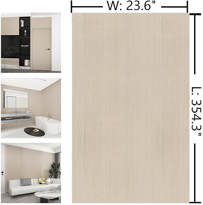 Cream Wood Contact Paper 24"x354" Faux Wood Wallpaper Peel and Stick Wood Grain - Image 7