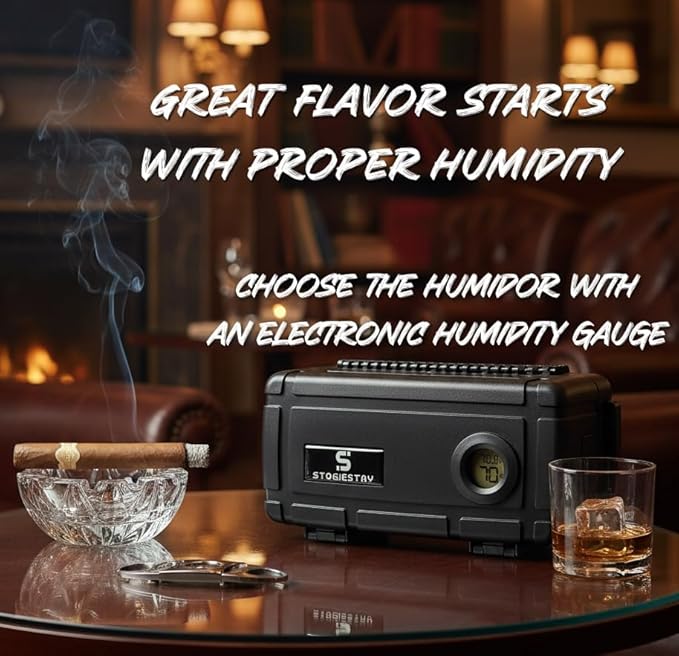 StogieStay Travel Humidor for Cigars – Digital Hygrometer, Airtight & - Image 5