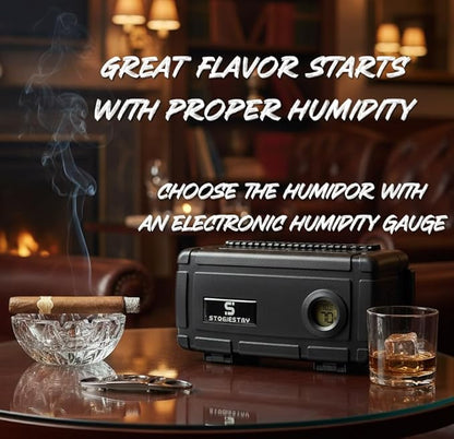 StogieStay Travel Humidor for Cigars – Digital Hygrometer, Airtight & - Image 5