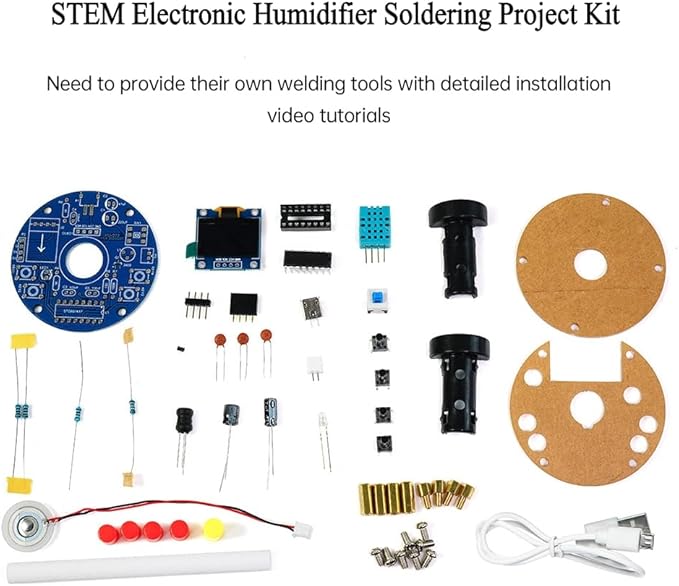 STEM Electronic DIY Kit Humidifier Soldering Project Kit, Temperature OLED - Image 2