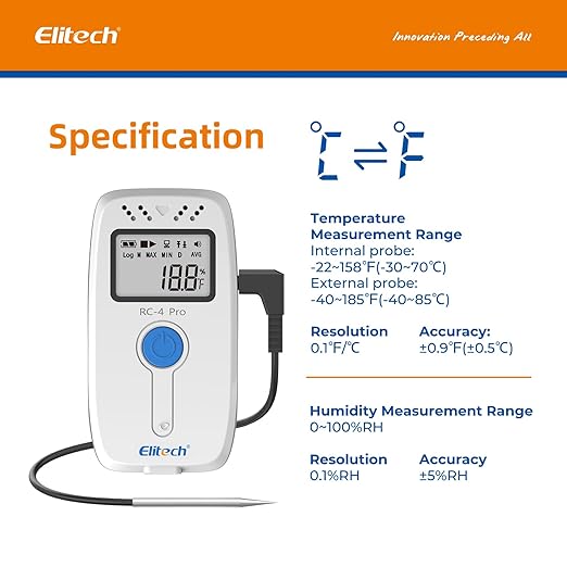 Elitech Digital Temperature Humidity Data Logger Medical Refrigerator - Image 2