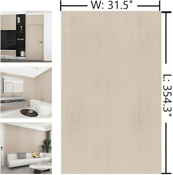 31"x354" Beige Wood Wallpaper Peel and Stick Modern Faux Wood Contact Paper - Image 7