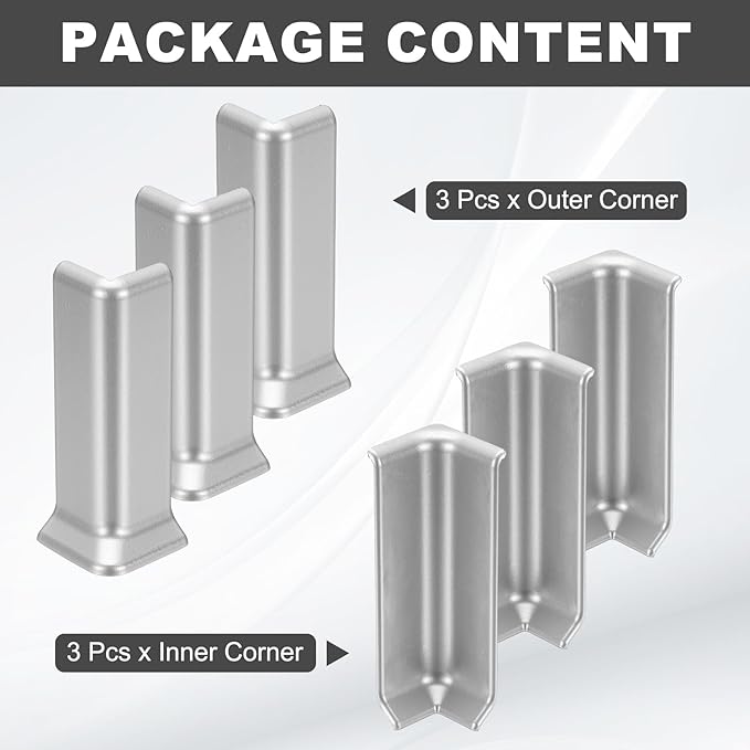 uxcell Self Adhesive Baseboard Corner Blocks, 4.07 Inch Wall Edge Corner - Image 3