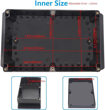 Project Box ABS Black Electrical Boxes IP67 Outdoor Waterproof Junction Box - Image 5