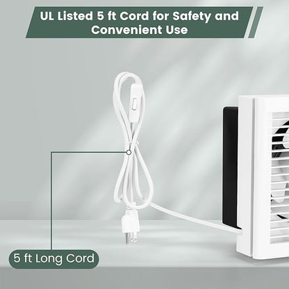 8" Shutter Exhaust Fan, 310CFM Window or Wall Mount Ventilation Fan - Image 4