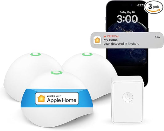 Meross Smart Water Sensor Alarm 3 Pack, WiFi Water Leak Detector Support Apple by meross