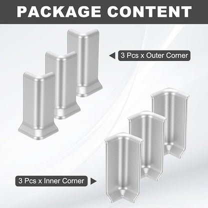 uxcell Self Adhesive Baseboard Corner Blocks, 3.23 Inch Wall Edge Corner - Image 3
