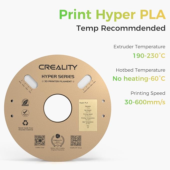 Creality Hyper PLA Filament White 2KG, No-Tangling Stronger Toughness Fit Most - Image 6