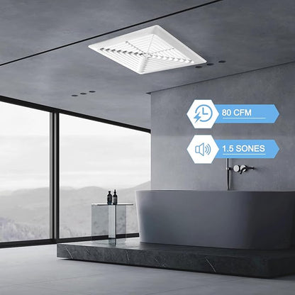 Bathroom Exhaust Fan 80CFM 1.5Sone, 4inch duct, Energy-Saving Household - Image 5