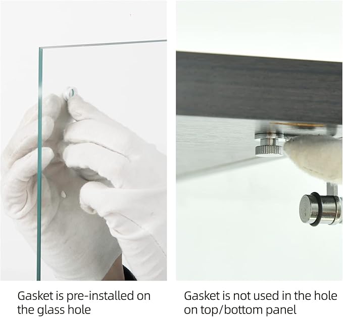 Yoluckea 4 Shelves Glass Display Cabinet - Image 4