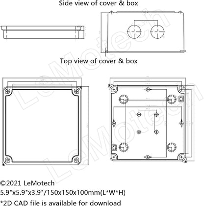 LeMotech Junction Box, ABS Plastic IP65 Waterproof and Dustproof, Universal - Image 6