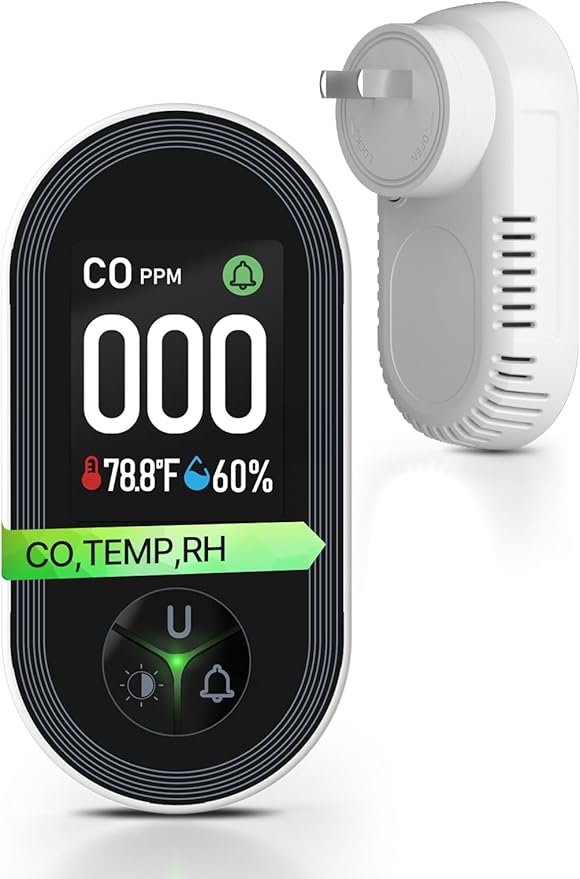 3IN1 Carbon Monoxide Detector Combination Plug in, CO Monitor by MOES