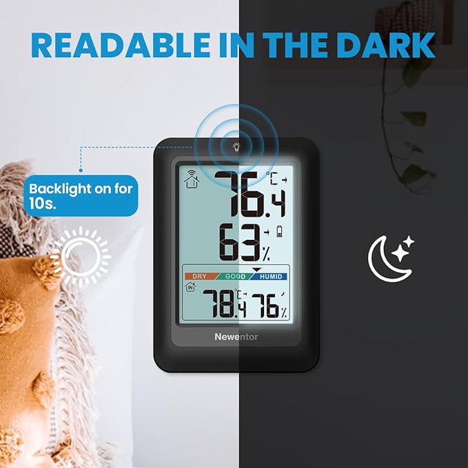 Newentor Indoor Outdoor Thermometer Wireless, Weather Stations Wireless Indoor - Image 4