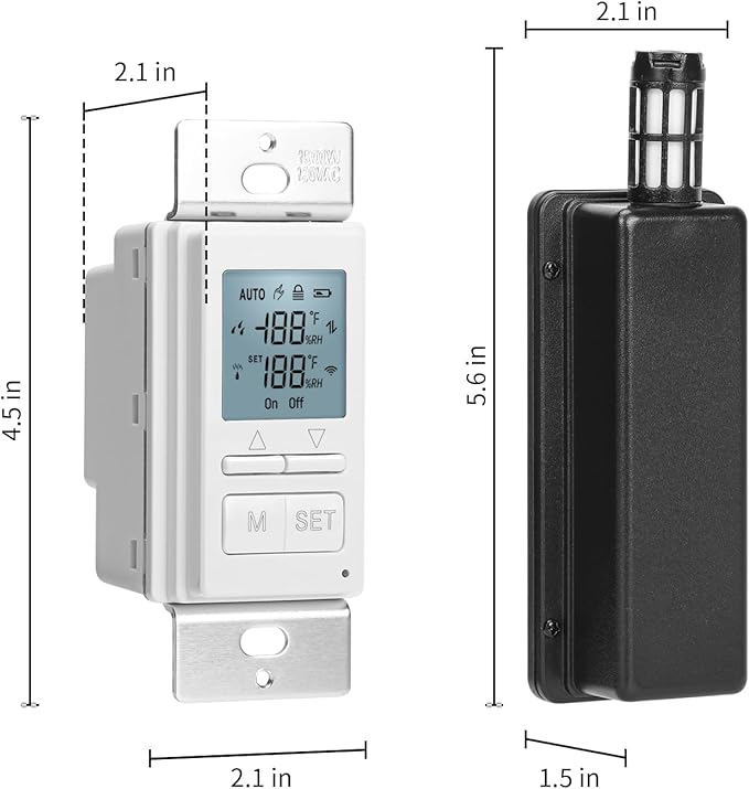 Ortis New 2024! Humidity Sensor Switch, in-Wall Bathroom Fan Automated Control - Image 7