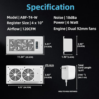 Smart Register Booster Fan 4” x 10” - Image 6